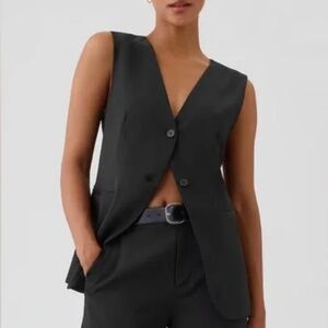 Gap black longline suit vest NWOT
